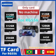 ANBERNIC용 TF 레트로 게임 카드 휴대용 머신 콘솔 비디오 플래시 드라이브 내장 RG556 PSP PS1 N64 NES GBA 512GB 256GB 메모리, 1) RG556 Bag
