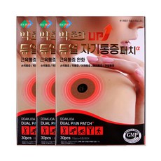 딱조아 듀얼 통증 패치 30매 의료용 자기발생기 근육통완화 1100가우스, 3개, 30매입