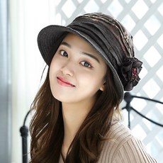 이스트무브 버킷햇 가을 겨울 여성모자 와이어 코사지 여자벙거지모자 인수술라운플버킷 (3컬러)