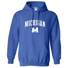 미시간 대학교다 풀오버 맨투맨 MICHIGAN 기념품 금박 영문 이니셜 플라워 프린트 기모모자
