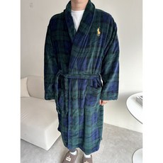 폴로랄프로렌 남성 마이크로바이퍼 플러시 체크 숄 칼라 로브