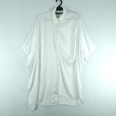 빈티지프렌/ [여F]톰보이 화이트 폴리 비대칭 셔츠 원피스