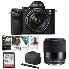 Sony Alpha a7II Mirrorless Digital Camera with 28-70mm Lens Sigma 30mm Sigma Lens Photo Software, One Color_One Size, 상세 설명 참조0, 상세 설명 참조0