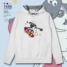 보드복티셔츠 TASK애니메이션 양 매끄러운 숀 엽기 스트릿 힙합 후드티셔츠 남녀 풀오버 봄가을 0007