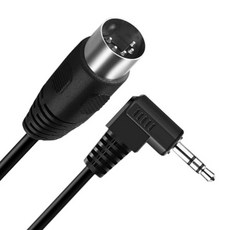 디스쿨 미디 딘 5핀 남성용 90도 3.5mm 18인치 TRS 스테레오 잭 오디오 케이블 스피커 앰프 믹스 MIDI 키보드용 DIN 케이블0.5M1.7FT