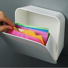 화장실 소품 생리대 보관함 정리함 무타공 벽걸이 거치대, 화이트, 1개