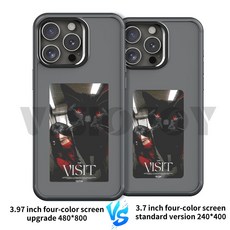 For iphone 15 14 13 Pro Max 3.97 inch 480*800 E ink Back Case Enhanced 4 Color Screen NFC Phone Case