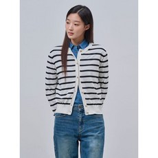 [매장발송] 빈폴레이디스 여자오피스룩 24FW 코튼 혼방 스트라이프 카디건 - 아이보리 BF475AC030