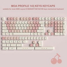 핑크 체리 MOA 프로필 PBT 키캡 커스텀 염료 서브 MX 스위치 게임용 기계식 키보드 61 87/104 143 키