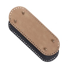 마마니트 징장식 타원형 가죽 가방바닥 국내산, 소형 베이지 29.5x10.5cm