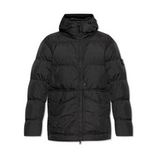 [스톤아일랜드] [명품] 24FW 811540723 V0029 와펜패치 가먼트 다이드 크링클랩스 후드 점퍼 블랙..