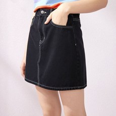 여성 생지 데님 스커트 가을 A 라인 복고풍 청치마 미니