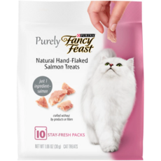 Purina 팬시 피스트 연어 천연 고양이 간식 12팩 미국산, 12개
