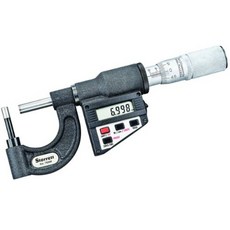 Starrett 769MEAXFL LCD 튜브 마이크로 미터 마찰 심블 잠금 너트 초경 페이스 0-25mm 범위 0.001mm, 단일옵션