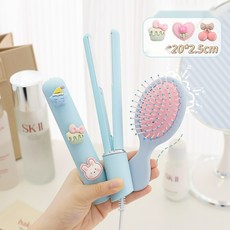 미니 고데기 컬링 앞머리 휴대용 스트레이트 헤어 컬링, 롱티파니블루+DIY패치+에어쿠션빗, 롱 티파니 블루 + DIY패치 + 에어쿠션 빗