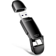 JOSTART 1TB USB 3.2 SSD 솔리드 스테이트 플래시 드라이브 500MB/s 고속 타입 CUSB A Gen2 아이폰 15 시리즈/USB-C 아이패드/안드로이드폰용, 512GB_Black