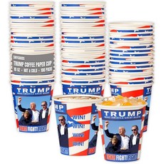 Smyoods Trump 커피 컵 일회용 종이 커피 컵 (100-10) 물 종이 커피 컵 백서 핫 커피 컵 파티 밤, 1개