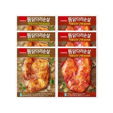 [굽네] 통닭다리순살 직화오븐구이 130g 2종 혼합 6팩(마늘갈비맛/매콤갈비맛), 1set