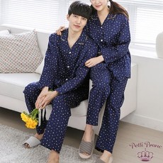 제임스딘 모닝스타 쁘띠쁘랑 별달 순면 트윌 커플잠옷_3101C