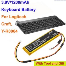 OrangeYu 키보드 배터리 로지텍 크래프트용 Y-R0064 1200mAh, 1개