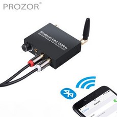 [해외] 192KHZ BLUETOOTH DAC 디지털아날로그 오디오 변환기 광 동축 TOSLINK아날로그 스테레오 LR RCA 3.5MM 잭 오디오 어댑터, 1개