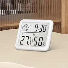 이하니 디지털 온습도계 + 시계, 화이트, 1개