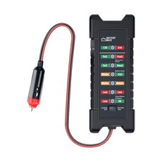 자동차 배터리 테스터 자동차용 디지털 교류 발전기 메이트 오토 12V/24V LED 표시등 진단|자동차 테스터 충전, 01 Black