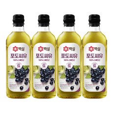 백설 포도씨유 900ml, 4개