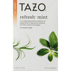 타조 리프레쉬 민트 허브티 무카페인, 1.2g, 20개입