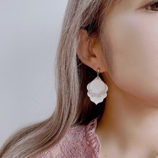 화이트골드링귀걸이