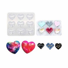 Resin Heart Keychain Resin Molds Charms 9-Cavity Silicone Hear/674365, 상세내용참조, 상세내용참조, 상세내용참조