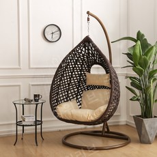 둥지형 흔들의자 스윙 바구니 등나무 홈 새 거미 난초 실내 발코니 교수형, 지중해 브라운, 1개