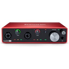 포커스라이트 스칼렛 2i2 Studio 4세대 USB 오디오 인터페이스 번들콘덴서 마이크와 녹음 스트리밍 팟캐스트용 헤드폰 포함, Scarlett 4i4_3rd Gen