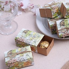 10 Pcs 세계지도 호의 상자 빈티지 크래프트 호의 상자 사탕 선물 가방 여행 테마 파티 웨딩 생일|선물가방&포장용품|, 1개, 10Pcs, 단일