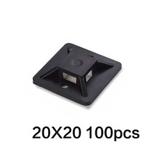 자동차 흡입 클램프 자체 고정 위치 빨판 이동식 와이어 타이베이스 접착 케이블 100PCS 시트 마운트 홀더, 20x20 B, 100개