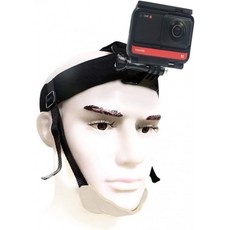 GoPro Hero 9 Insta 360 One R 및 기타 유사한 액션 카메라(친 스트랩 포함)용 VGSION 스키 실행 번들 카메라 헤드 스트랩 마, 단일옵션