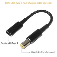 해외 100W 범용 노트북 전원 어댑터 커넥터 빠른 충전 케이블 코드 USB 유형 C 여성 노트북 충전기 플러그, 6.0-3.7mm_기타, 6.0-3.7mm_기타, 상세 설명 참조7
