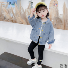 굿데이 컴퍼니 여아 캐주얼 봄 가을 얇은 데님재킷 아동 바람막이 청점퍼 패션 코트 lGNW06