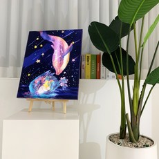 옥탑방어른이 LED 보석십자수 큐빅 비즈 캔버스형 에펠탑
