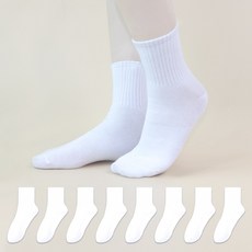비바슈슈 여성용 쫀쫀하고 목이 긴 무지 중목 양말 8켤례 (230~250mm)