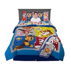 Nickelodeon Paw Patrol 초 부드러운 아동용 침구 세트 풀 사이즈 6 개 회색 도약 동작 포함, 본상품