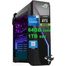 ASUS 아수스 ROG Strix G16CH 게이밍 데스크톱 | 인텔 16코어 i713700F i912900F 32GB DDR5 1TB SSD 지포스 RTX 4060 8GB 그, 64GB DDR5 | 1TB SSD - i713700f