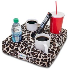 Brand Cup Cozy Pillow 소파 컵 받침대 TV에서 본 코지 디럭스 베개 (치타)-세계 최고의 홀더! 음료를 가까이두고 엎 지르지 않도록하십시오. 소파 바닥 침대 인간 동굴 자동차 RV 공원 해변 등 어디에서나 사용하십시오!, 1개