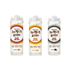 뉴케어 올프로틴 고소한맛 바나나맛 초코맛 6팩씩 당류제로 락토프리 균형단백질, 18개, 245ml
