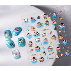 여름네일 물놀이 짱구 네일스티커 co035