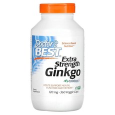 Doctor's best / 닥터스 베스트 엑스트라 스트렝스 징코 은행나무 추출물 120mg 베지 캡슐 360정, 120개