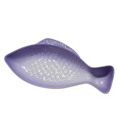 카운터 프랑스 르쿠르제 쿨 컬러 크고 작은 물고기 모양의 접시 물고기 접시 석기 식기, 중간 27cm 핑크 퍼플