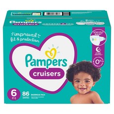 Pampers 미국 팸퍼스 크루저 기저귀 6단계 16kg~ 86입 Cruisers Active Fit Taped Diapers Size 6
