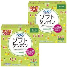 Unicharm SOFY Tampon Super 유니참 소피 일본 탐폰 슈퍼 32개 2팩, 2개, 32개입
