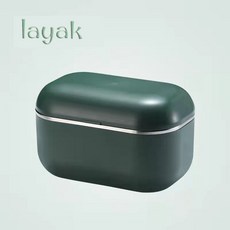 layak 보온 휴대용 직장인 혼밥 대학생 다이어트 도시락 충전식 사각 가열 도시락, 색상 그린, 1개